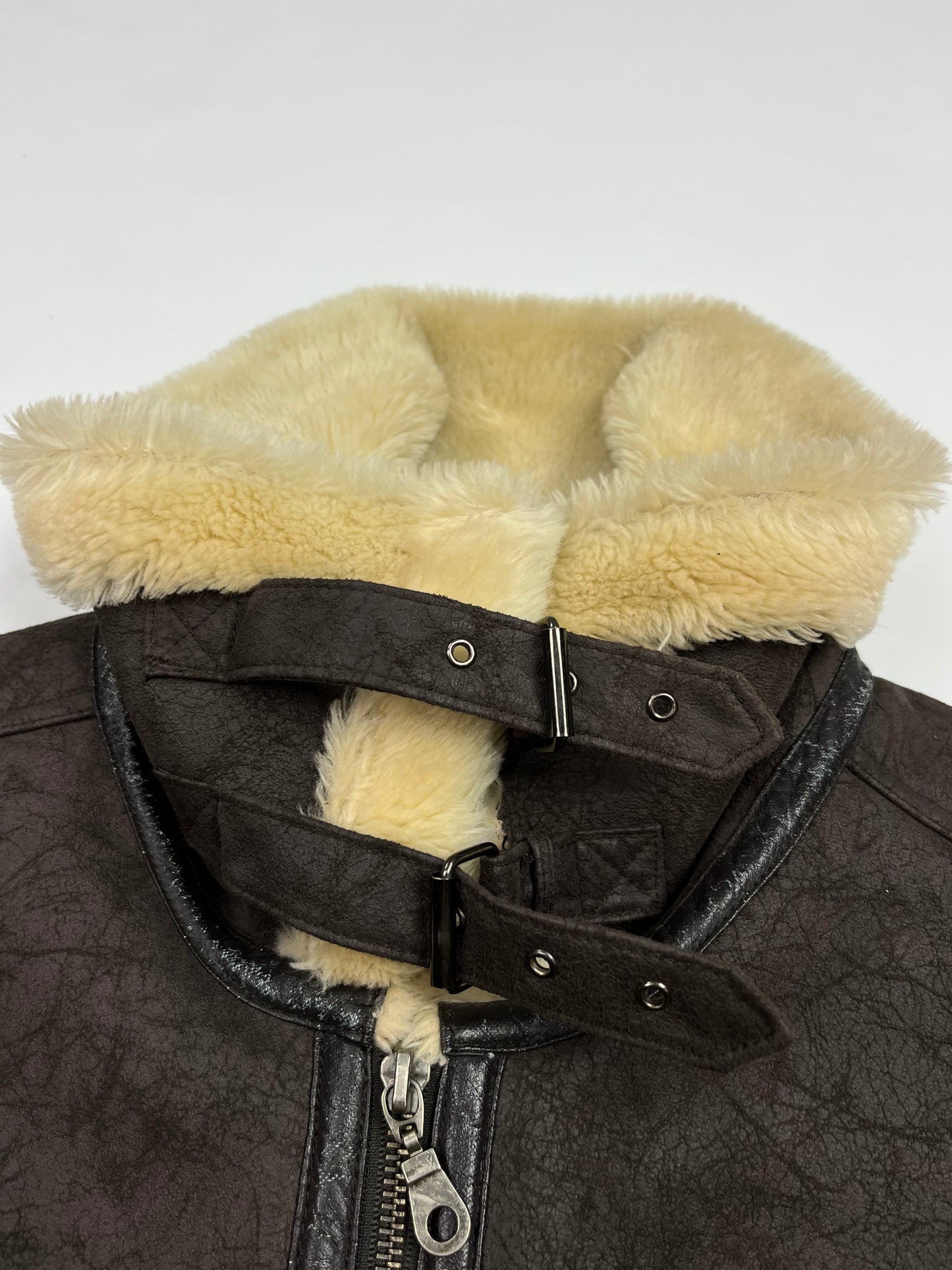 REPLAY B3 VELOUR SHERPA FLIGHT AVIATOR JACKET 1980s