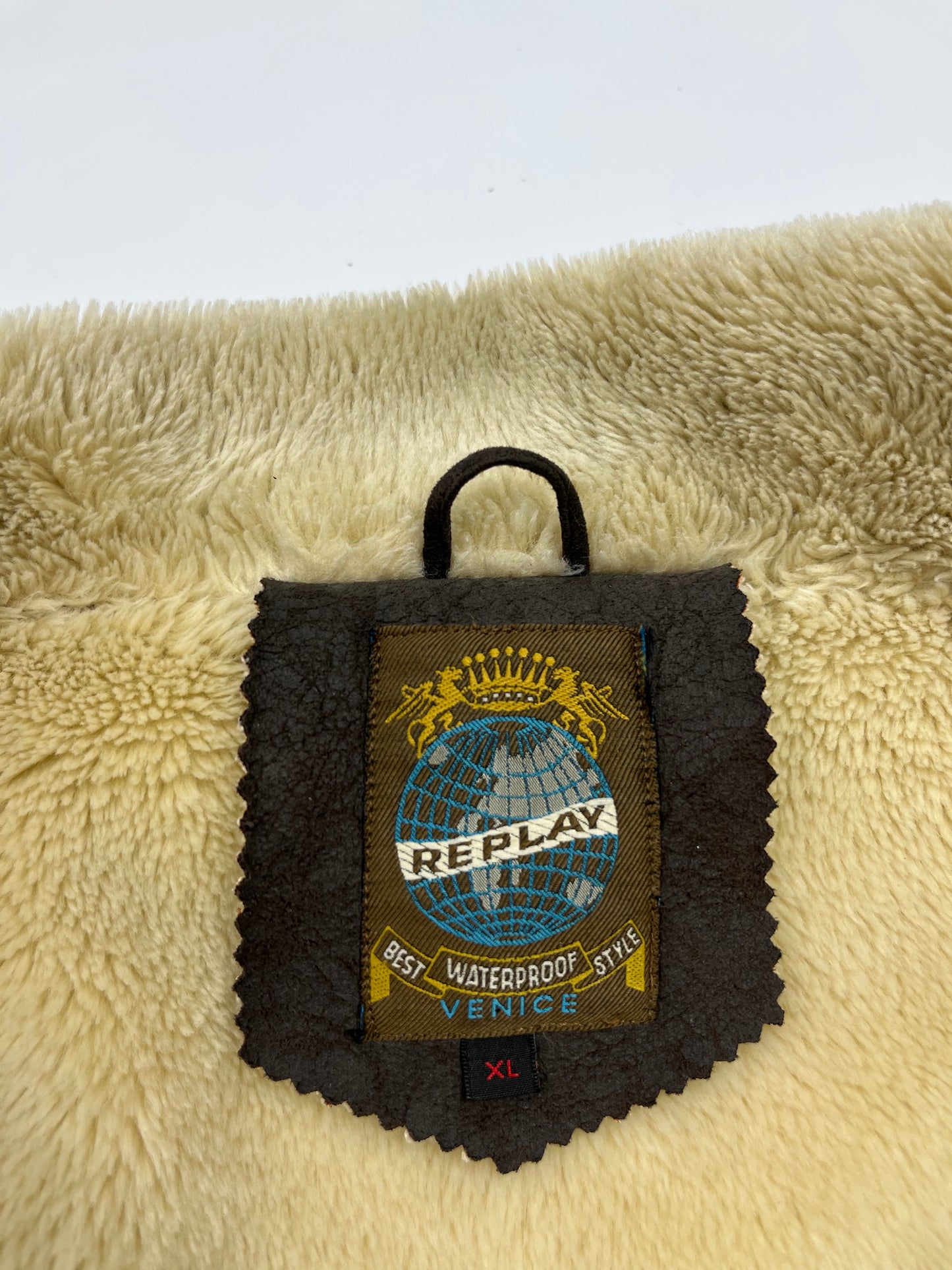 REPLAY B3 VELOUR SHERPA FLIGHT AVIATOR JACKET 1980s