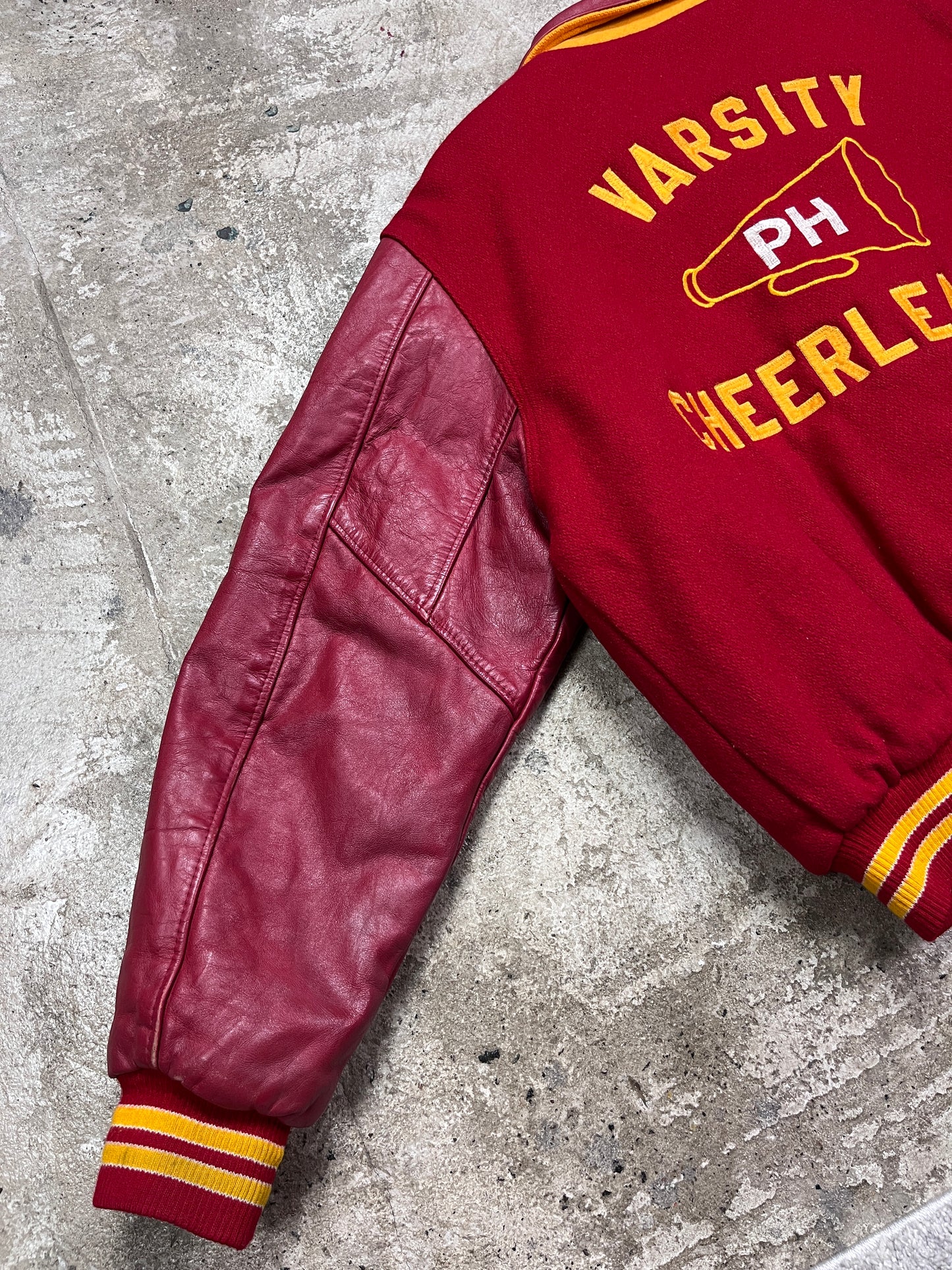 1980s VARSITY CHEERLEADER PENN HILLS BOMBER JACKET