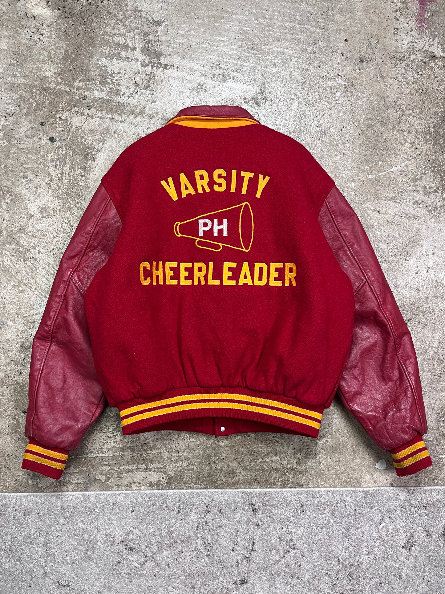 1980s VARSITY CHEERLEADER PENN HILLS BOMBER JACKET
