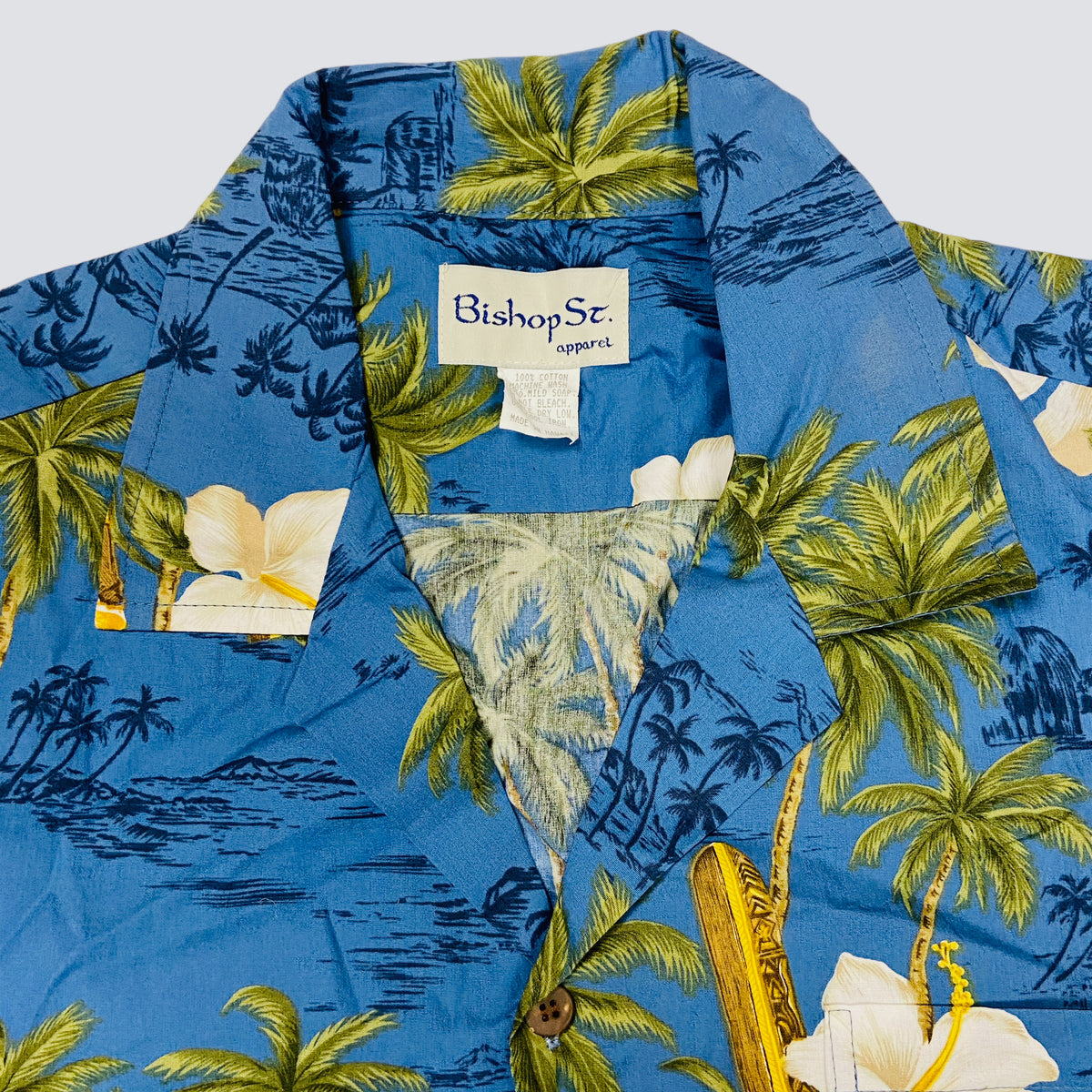1980s FLORAL ALOHA SHIRT MADE IN HAWAII