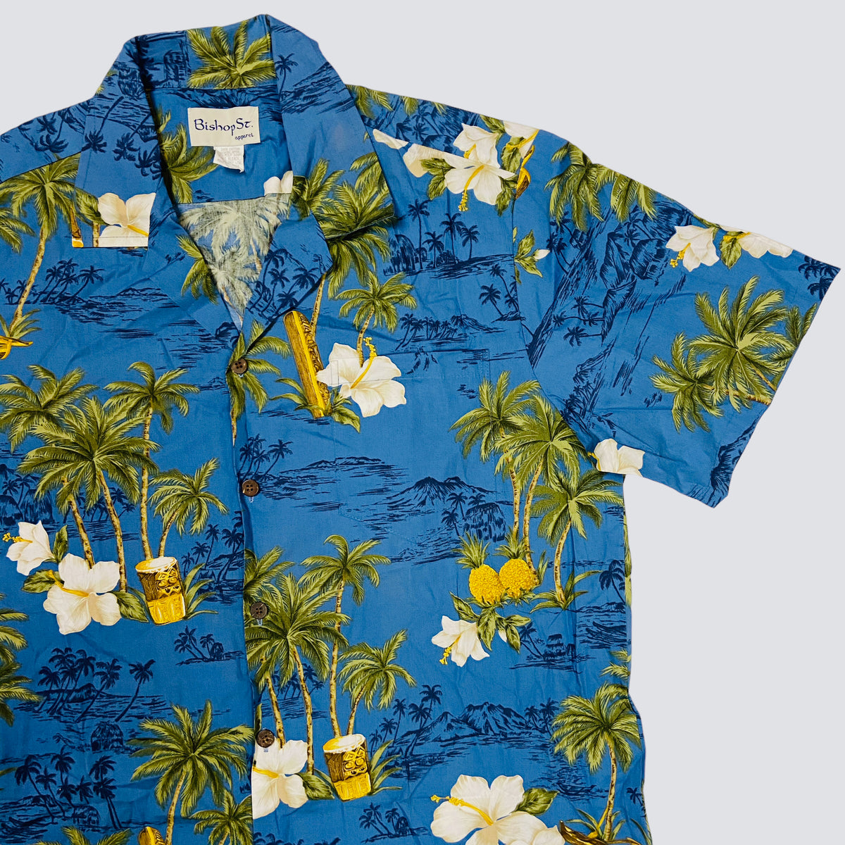 1980s FLORAL ALOHA SHIRT MADE IN HAWAII