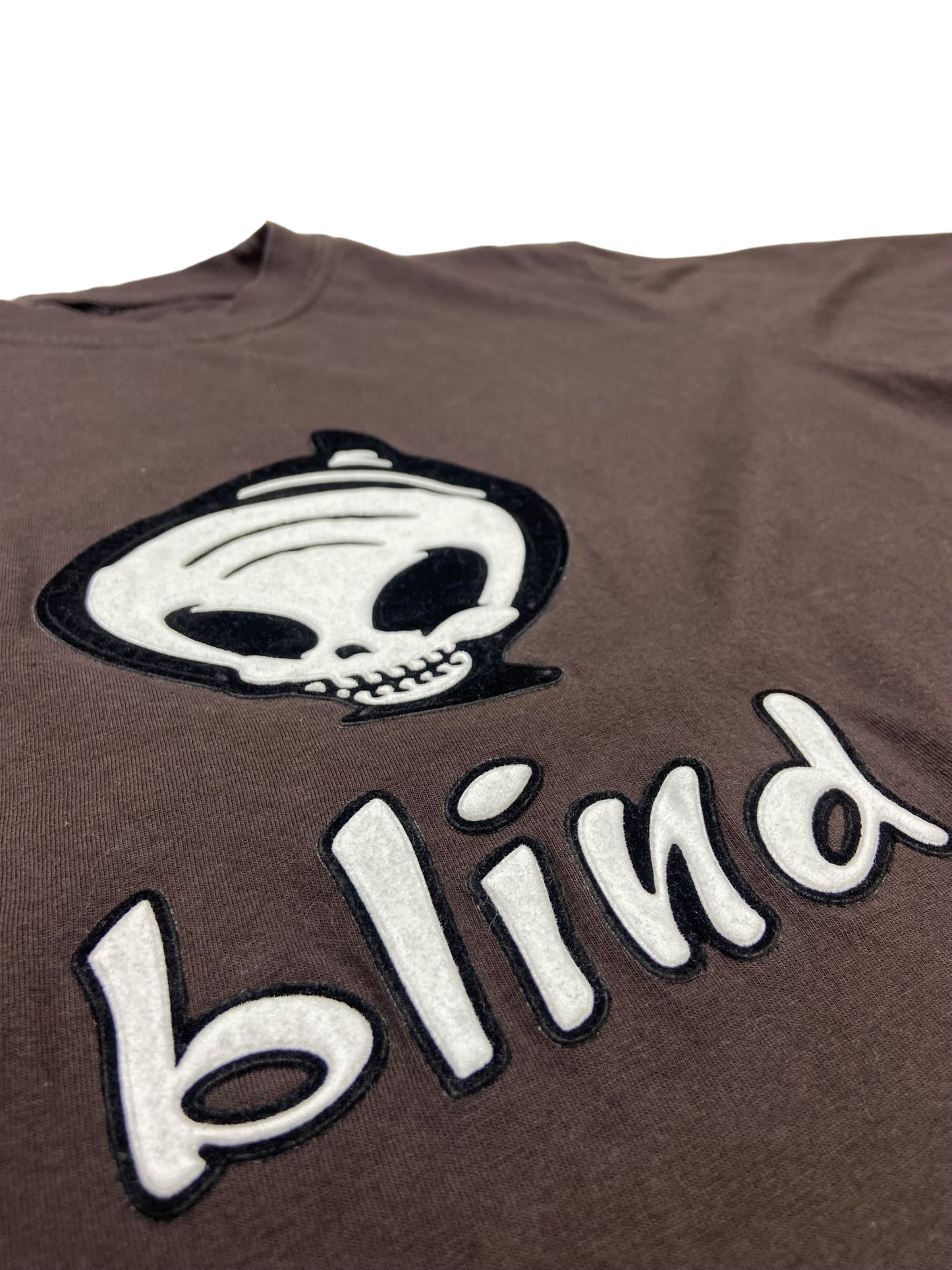 BLIND VELOUR PUFF BIG LOGO TEE 1990s