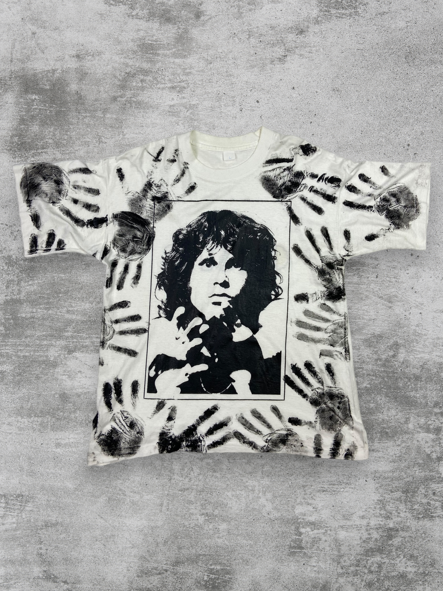 JIM MORRISON HANDS PRINTS SINGLE STITCH TEE 1980s