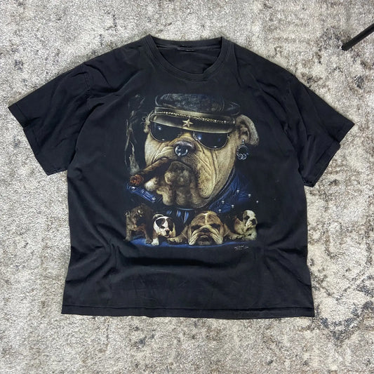1990s SWAG BULLDOG SUN FADED TEE