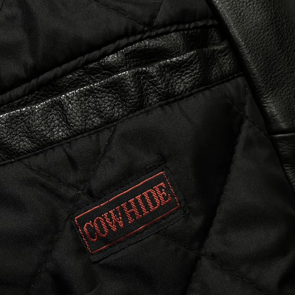 1980s VINTAGE REAL LEATHER AMAZING QUALITY BIKER JACKET