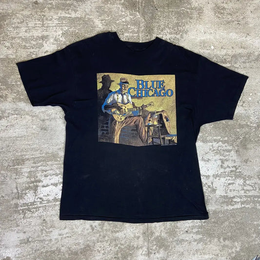 1994 BLUE CHICAGO JOHN CARROLL DOYLE SINGLE STITCH TEE