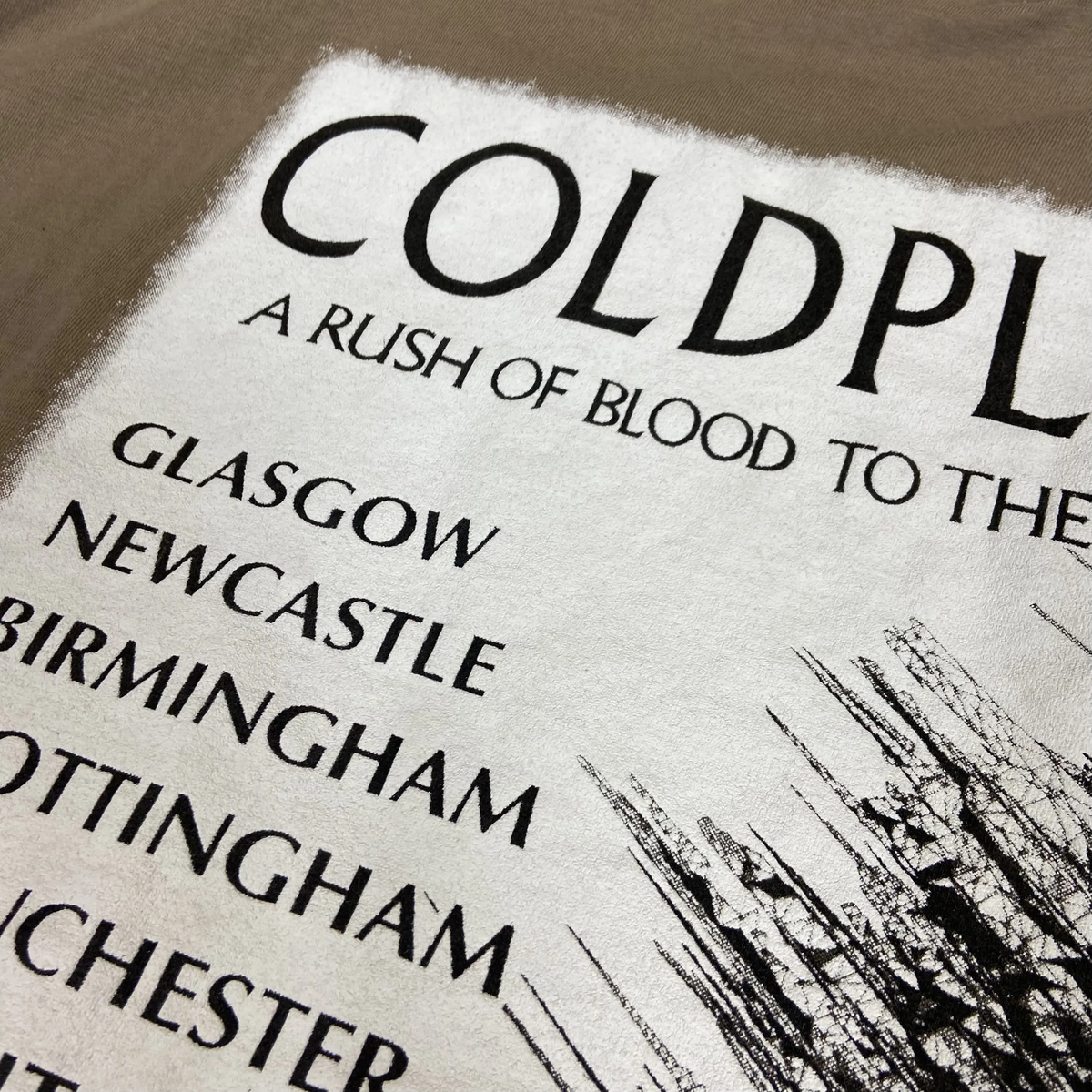 COLDPLAY A RUSH OF BLOOD TO THE HEAD TEE 1990s